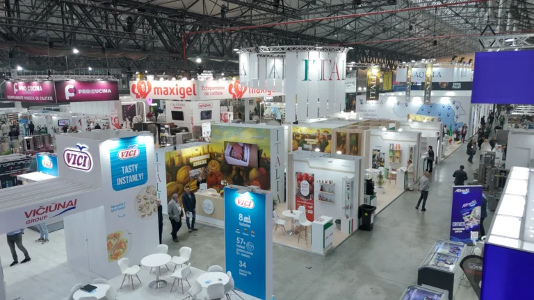 productie video bucuresti plan general din drona cu Food Expo la Halele Laminor